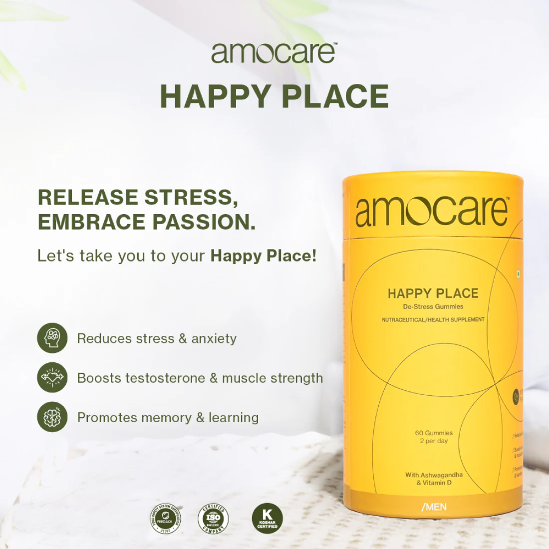 Happy Place - De-Stress Gummies for Men