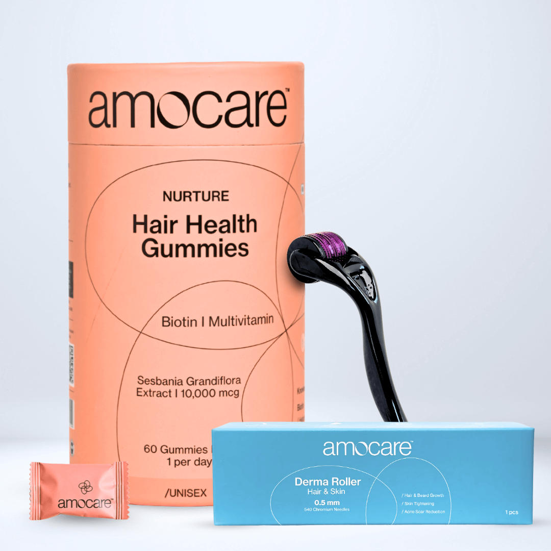 Hair Growth Pack - Biotin Gummies and Derma Roller